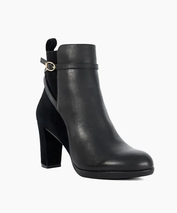 Dune London Ankle Boots Women Branded Buckle Heeled Ankle Boot Black