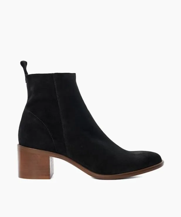 Dune London Ankle Boots Women Suede Block Heel Ankle Boots Black