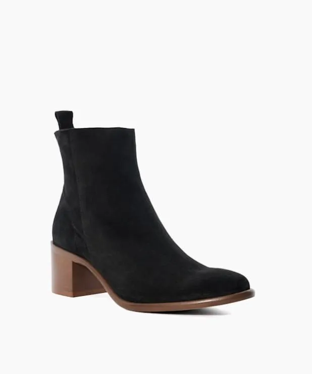 Dune London Ankle Boots Women Suede Block Heel Ankle Boots Black
