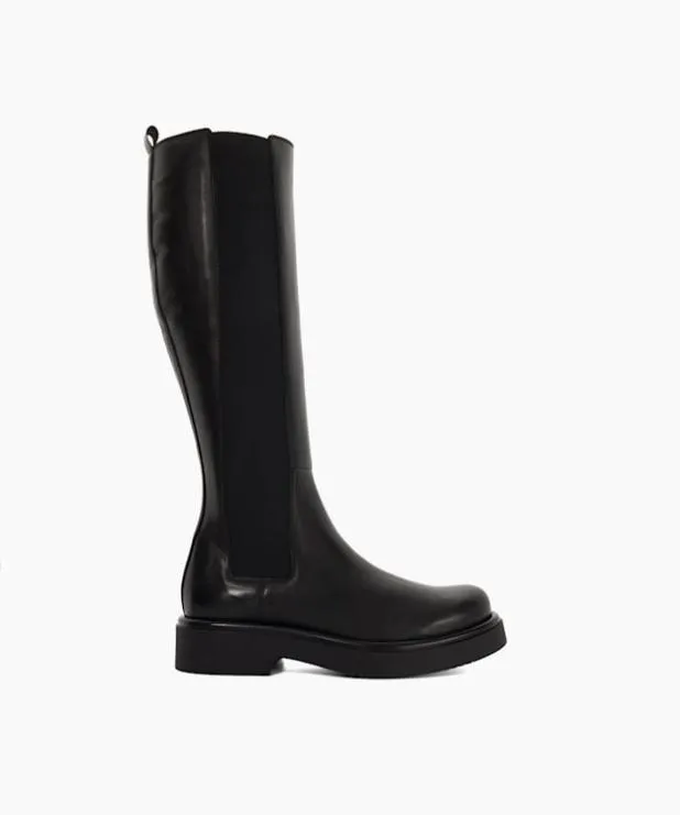 Dune London Black Boots Women Chunky KneeHigh Boots Black