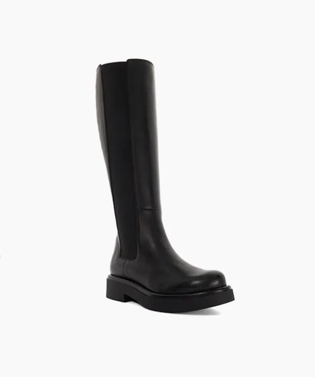 Dune London Black Boots Women Chunky KneeHigh Boots Black