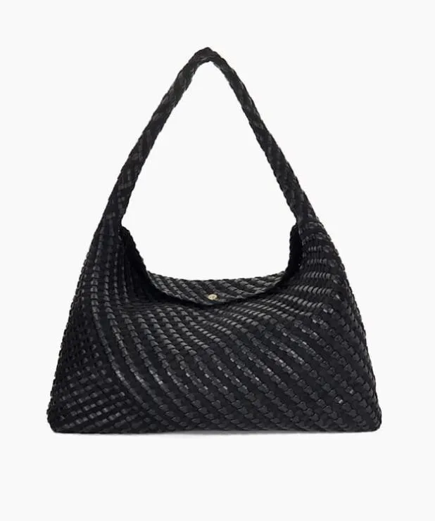 Dune London Black Handbags Women Extra Large Woven Shoulder Bag Black