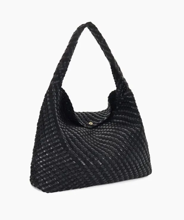 Dune London Black Handbags Women Extra Large Woven Shoulder Bag Black