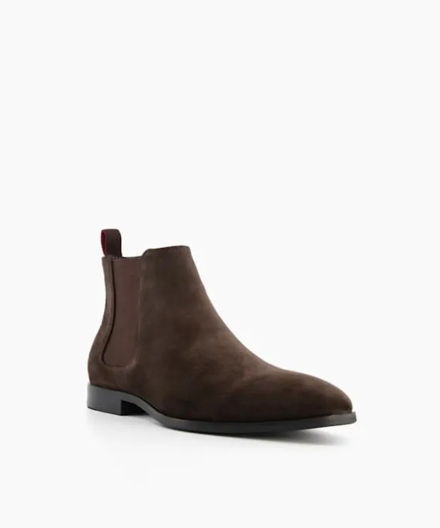 Dune London Brown Boots Men AlmondToe Chelsea Boots Brown