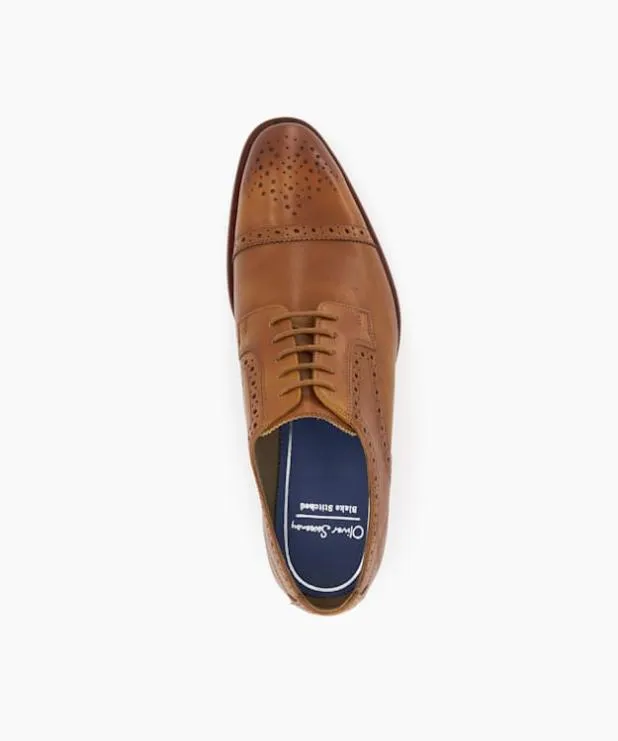 Dune London Brown Shoes Men Leather Derby Brogue Shoes Brown