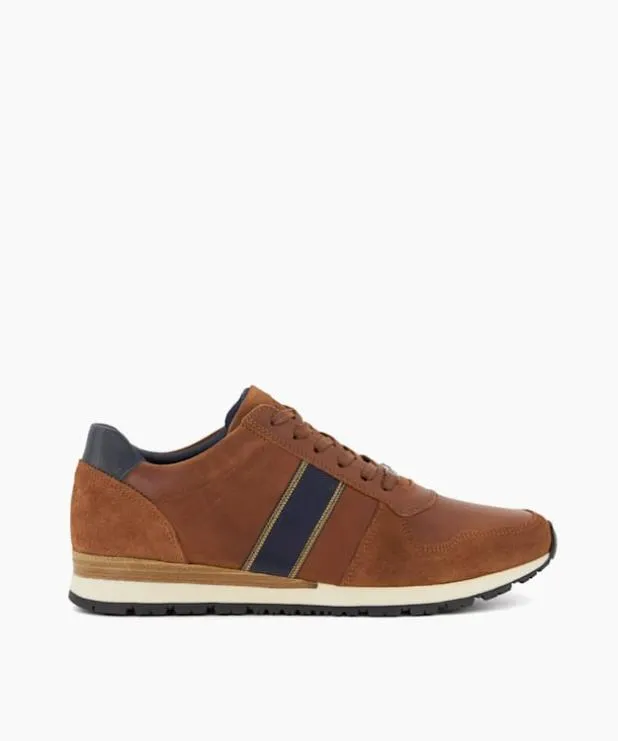 Dune London Brown Shoes Men Wide Fit Lace Up Runner Brown