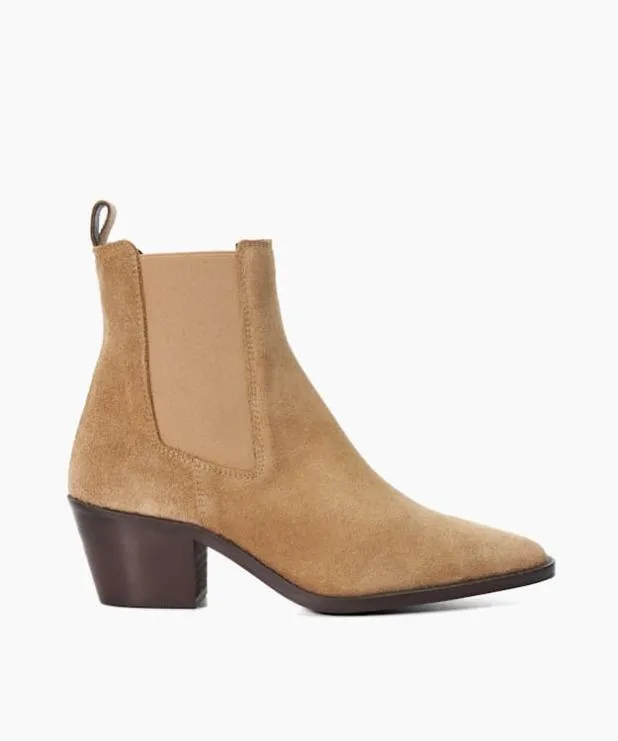 Dune London Chelsea Boots Women Suede Western Boots Neutral