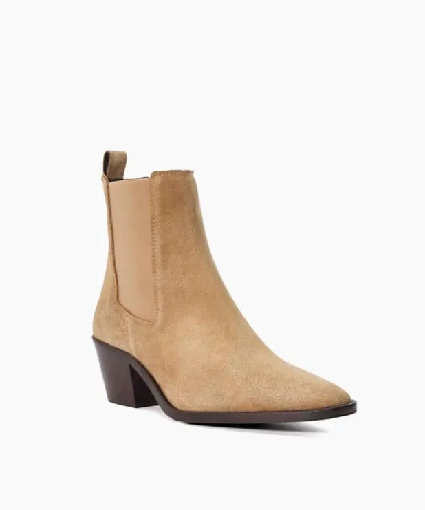 Dune London Chelsea Boots Women Suede Western Boots Neutral