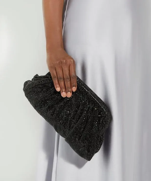 Dune London Clutch Bags Women Embellished Mesh Clutch Bag Black