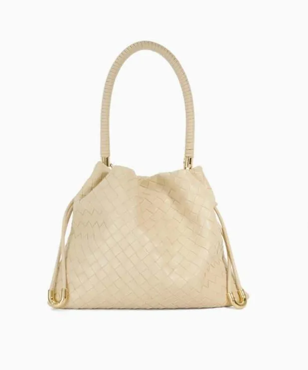 Dune London Crossbody Bags Women Leather Drawstring Bag White
