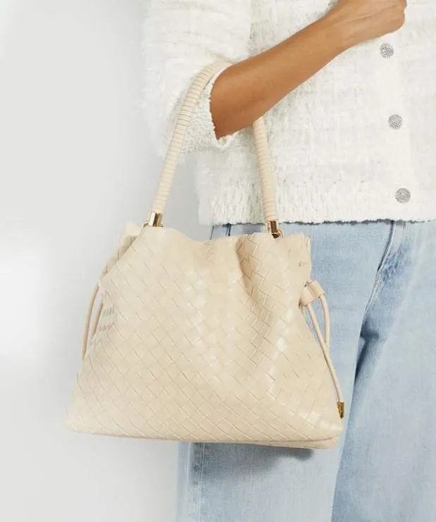 Dune London Crossbody Bags Women Leather Drawstring Bag White