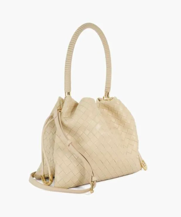 Dune London Crossbody Bags Women Leather Drawstring Bag White