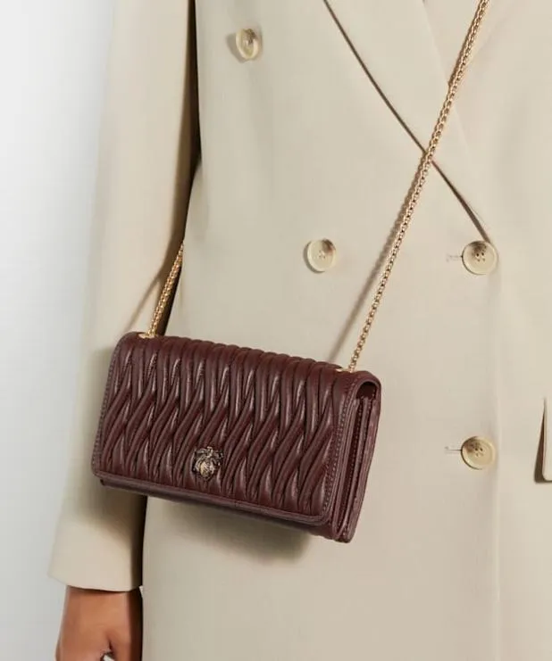 Dune London Crossbody Bags Women Quilted Leather Cross Body Bag Red