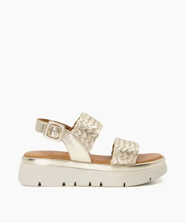 Dune London Flat Sandals Women Flatform Sandals Metallic