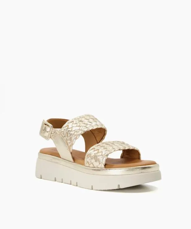 Dune London Flat Sandals Women Flatform Sandals Metallic