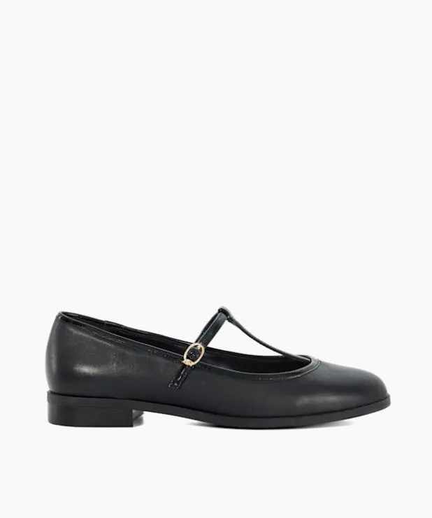 Dune London Flat Shoes Women Casual TBar Ballet Flats Black