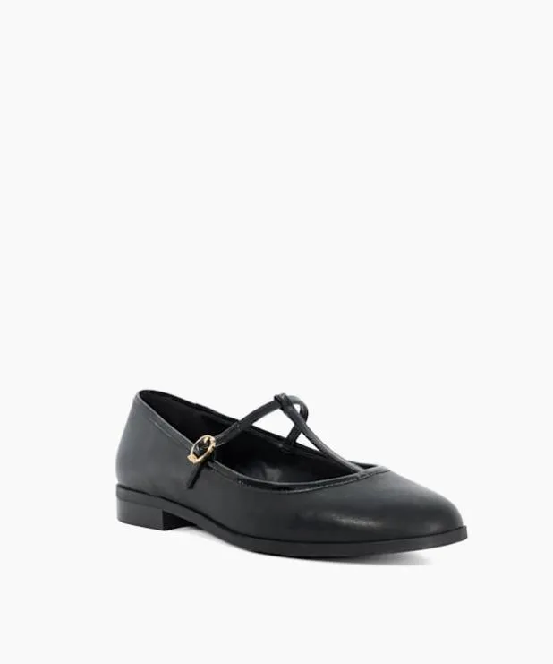 Dune London Flat Shoes Women Casual TBar Ballet Flats Black