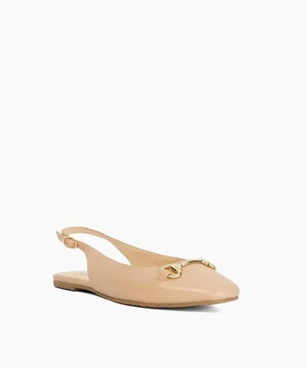 Dune London Flat Shoes Women Square Toe Slingback Ballet Flats Pink