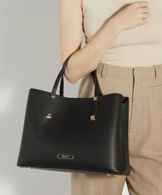 Dune London Handbags Women Branded Hardware Tote Bag Black