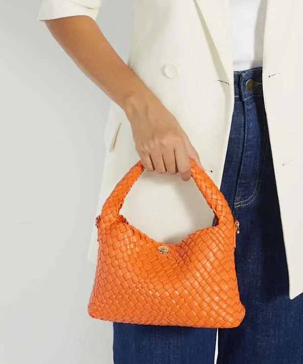 Dune London Handbags Women Mini Woven Grab Bag Orange