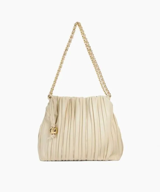 Dune London Handbags Women Pleated Chain Handle Bag White