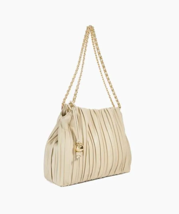 Dune London Handbags Women Pleated Chain Handle Bag White