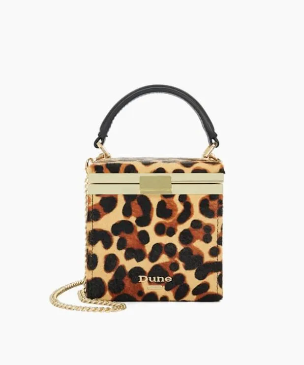 Dune London Handbags Women Structured Evening Micro Box Bag Animal