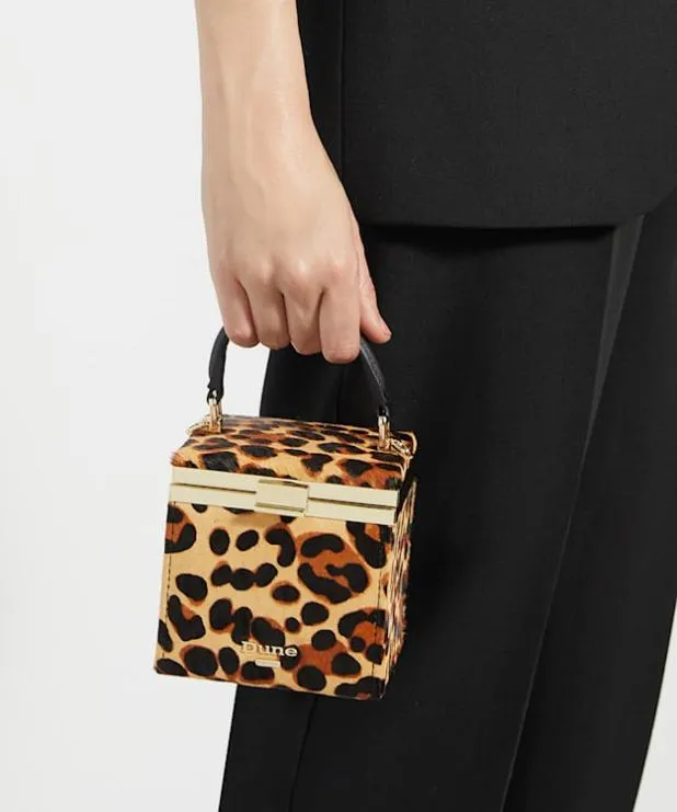 Dune London Handbags Women Structured Evening Micro Box Bag Animal