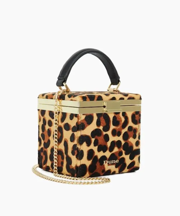 Dune London Handbags Women Structured Evening Micro Box Bag Animal