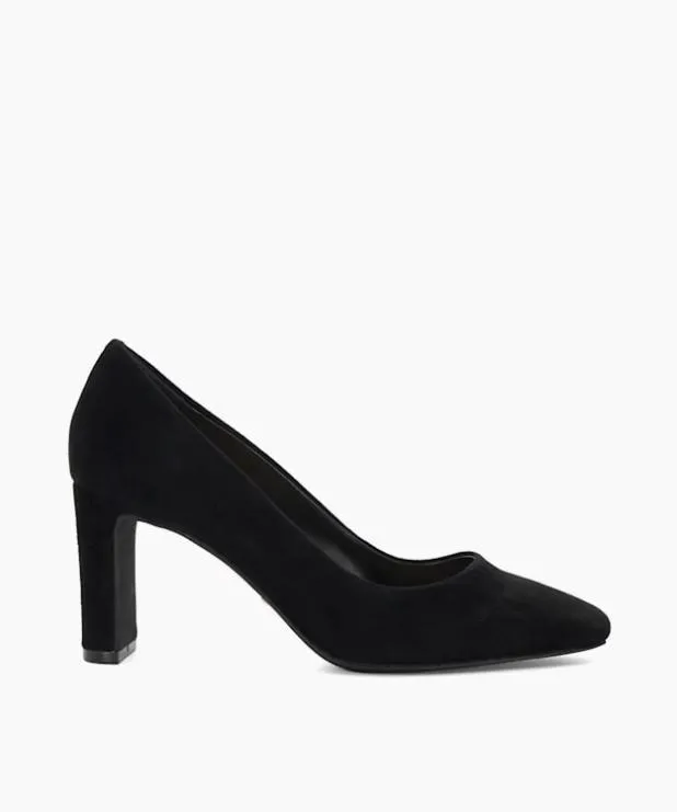 Dune London Heels Women High Block Heel Court Shoes Black