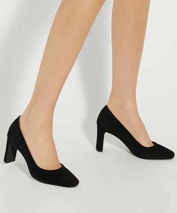 Dune London Heels Women High Block Heel Court Shoes Black