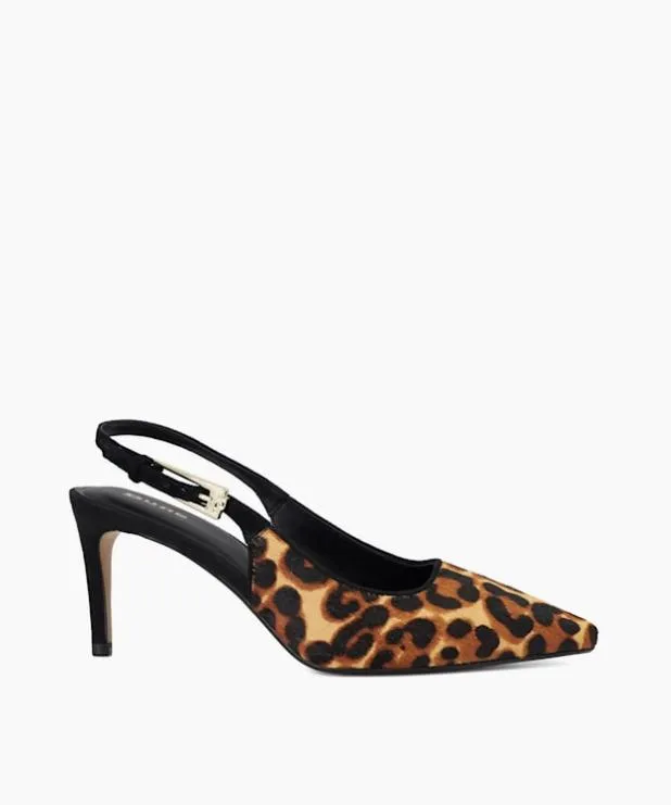 Dune London Heels Women Leopard Print SlingBack Heels Animal