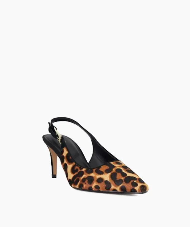 Dune London Heels Women Leopard Print SlingBack Heels Animal