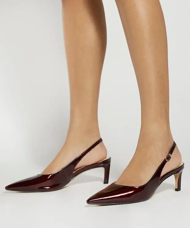 Dune London Heels Women Pointed Toe Kitten Heel Court Shoes Red