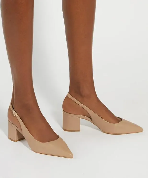 Dune London Heels Women Pointed Toe Slingback Court Shoes Brown