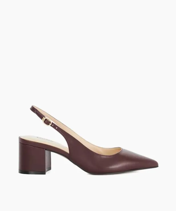Dune London Heels Women Pointed Toe Slingback Court Shoes Red
