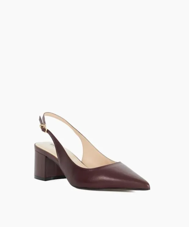 Dune London Heels Women Pointed Toe Slingback Court Shoes Red