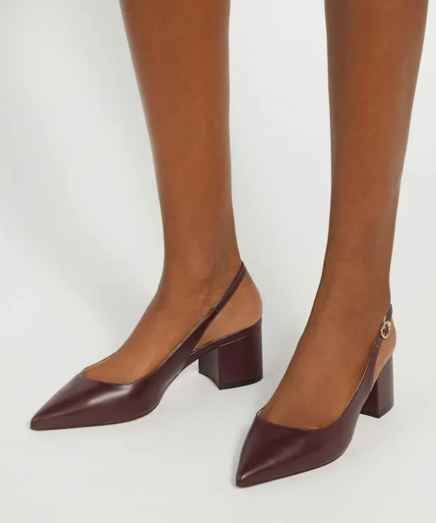 Dune London Heels Women Pointed Toe Slingback Court Shoes Red