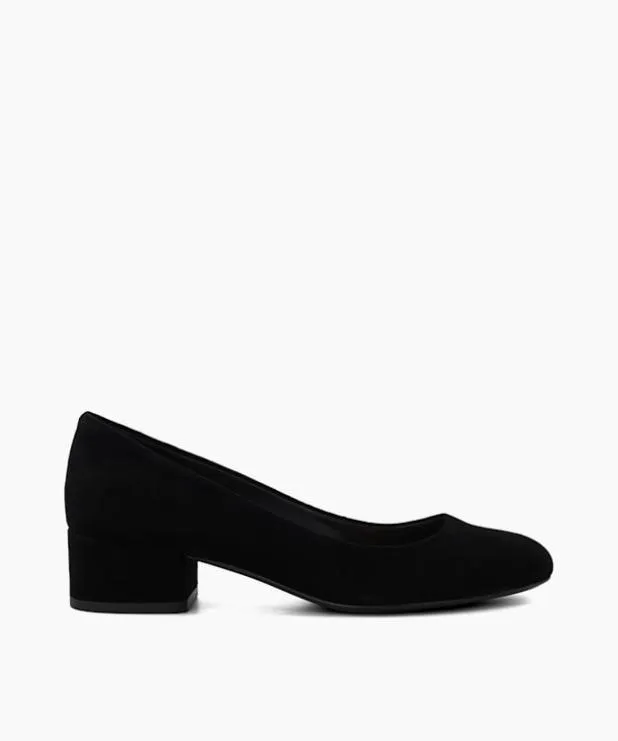 Dune London Heels Women Wide Fit Comfort BlockHeeled Courts Black