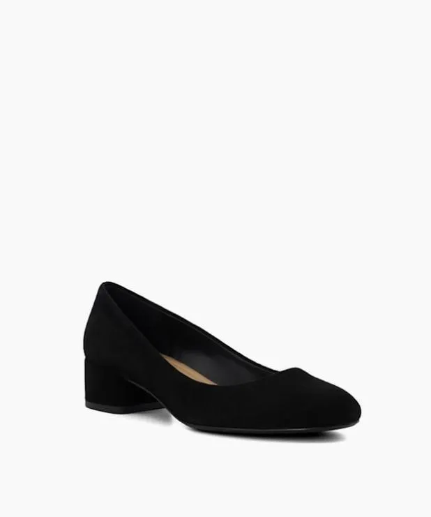 Dune London Heels Women Wide Fit Comfort BlockHeeled Courts Black