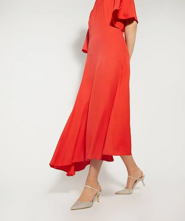 Dune London Heels Women Wide Fit Pointed Courts With Elasticated Straps Metallic