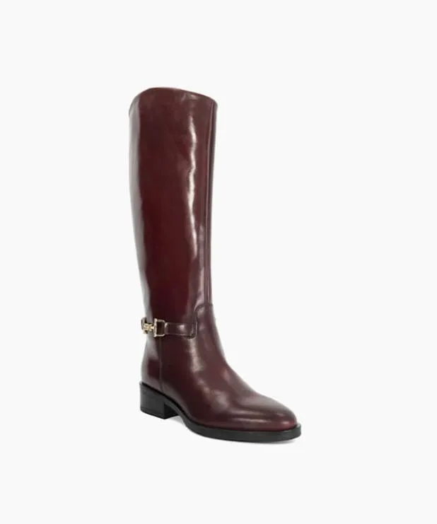 Dune London Knee High Boots Women Premium Leather Knee High Riding Boots Red