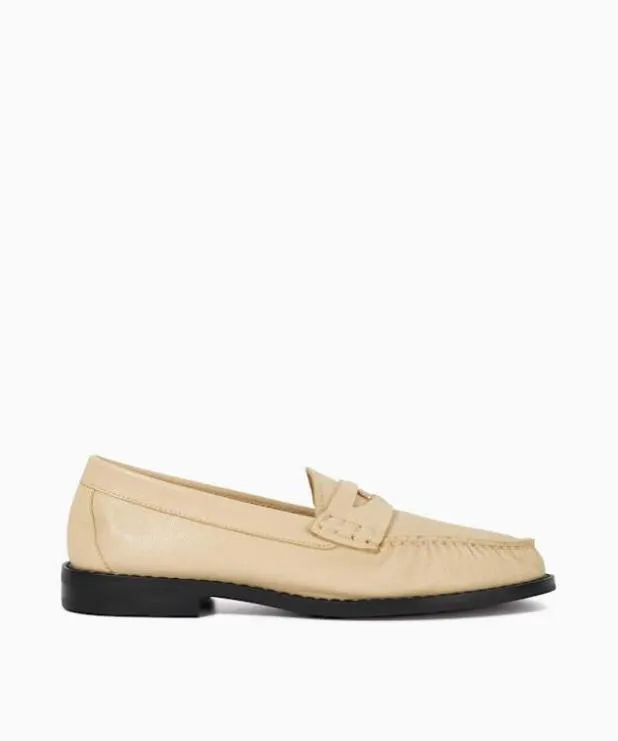 Dune London Loafers Women Coin Penny Trim Loafers Yellow