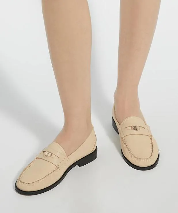 Dune London Loafers Women Coin Penny Trim Loafers Yellow