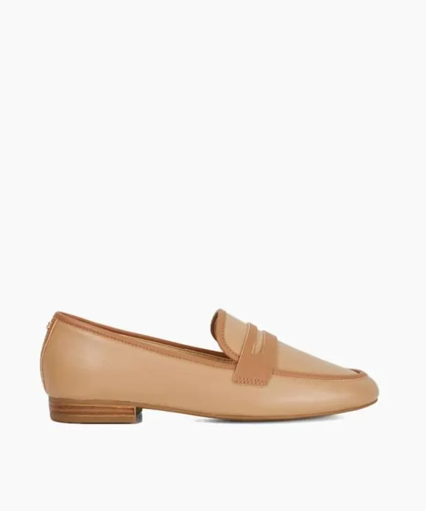 Dune London Loafers Women Leather Penny Loafers Brown