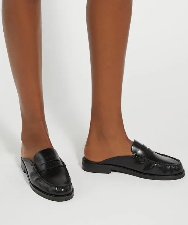 Dune London Loafers Women Snaffle Trim Backless Loafers Black