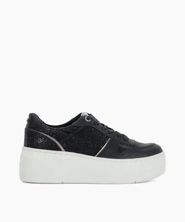 Dune London Trainers Women Lace Up Chunky Flatform Trainers Black