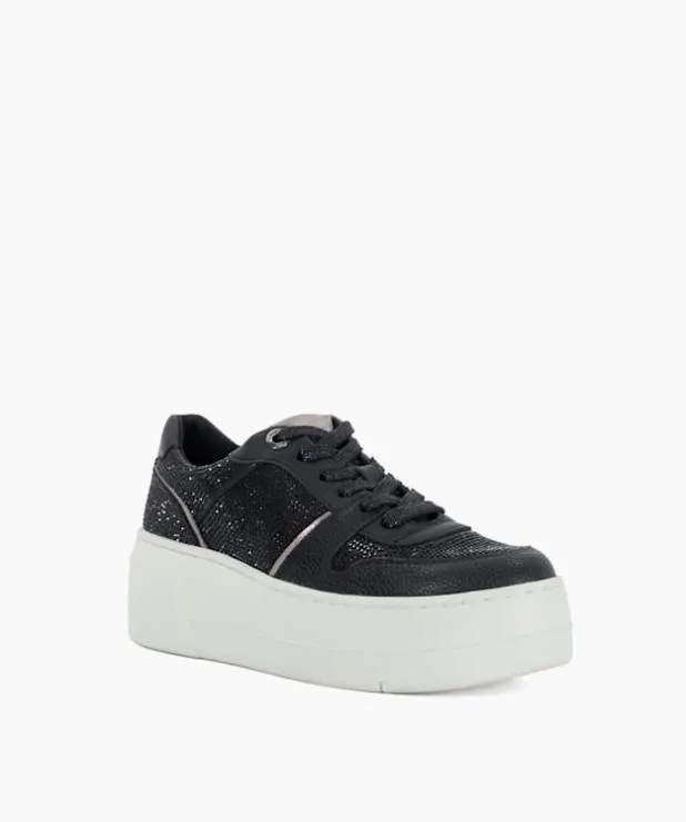Dune London Trainers Women Lace Up Chunky Flatform Trainers Black