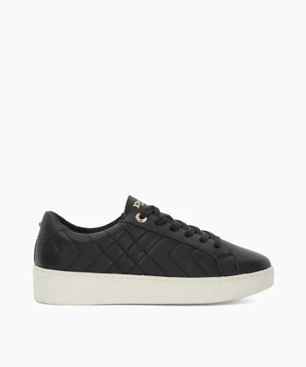 Dune London Trainers Women Quilted Platform Sole LaceUp Trainers Black