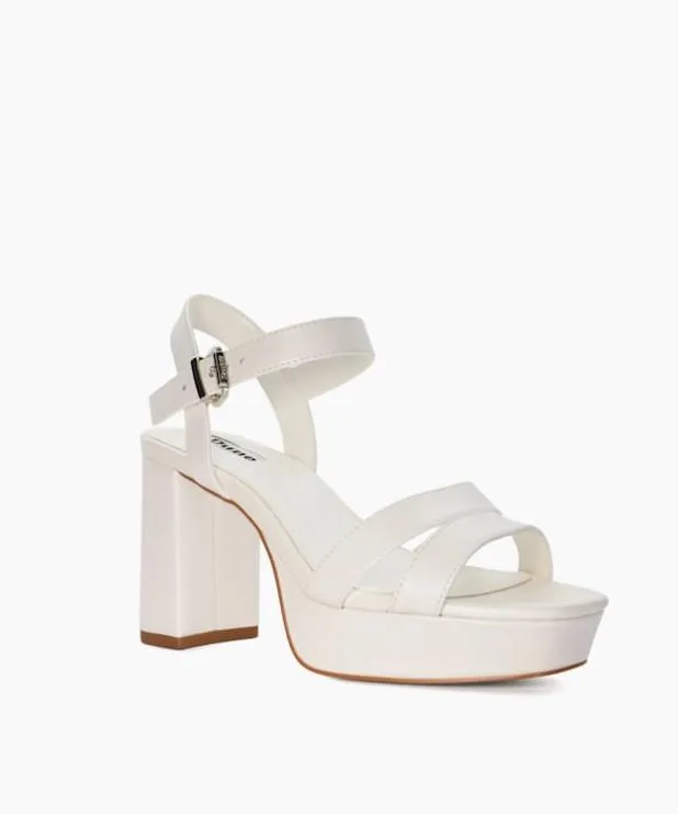Dune London White Sandals Women Leather Platform Wedding Heels White